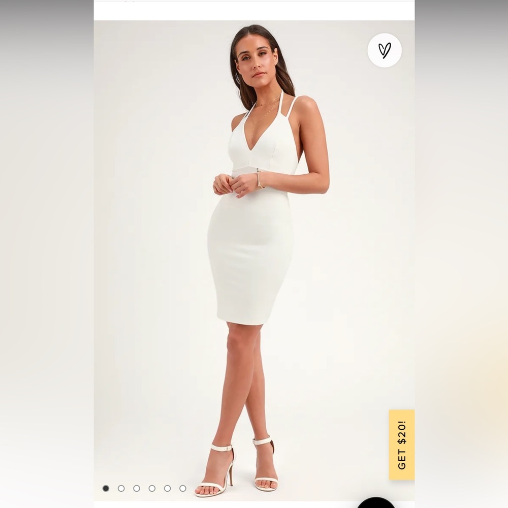 Lulus- top ranking white midi dress- body con